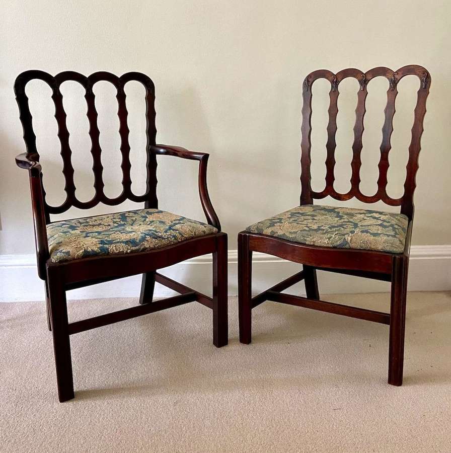 Two George III mahogany chairs