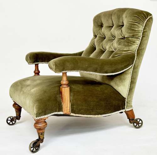 A Victorian walnut armchair