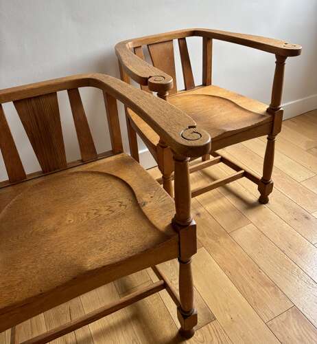 A Pair of Oak Armchairs