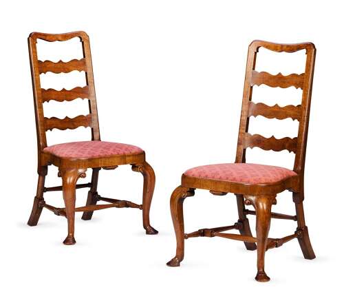 A pair of Lorimer walnut chairs