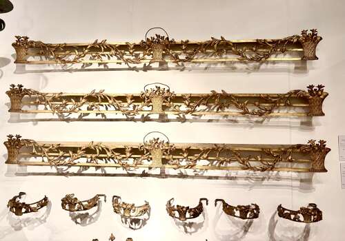 A rare set of 3 George III gilt wood pelmets