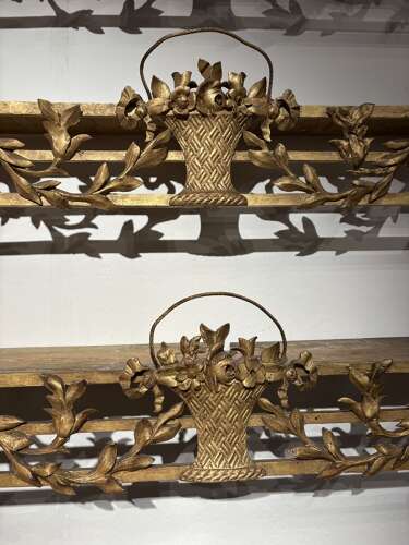 A rare set of 3 George III gilt wood pelmets
