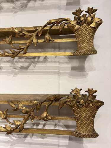 A rare set of 3 George III gilt wood pelmets